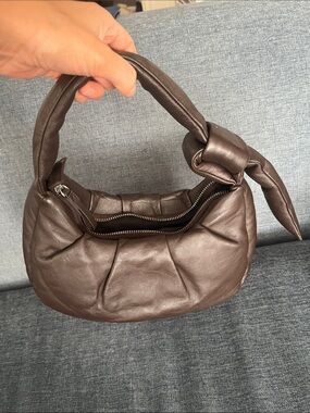 Brown Puffy Shoulder Bag